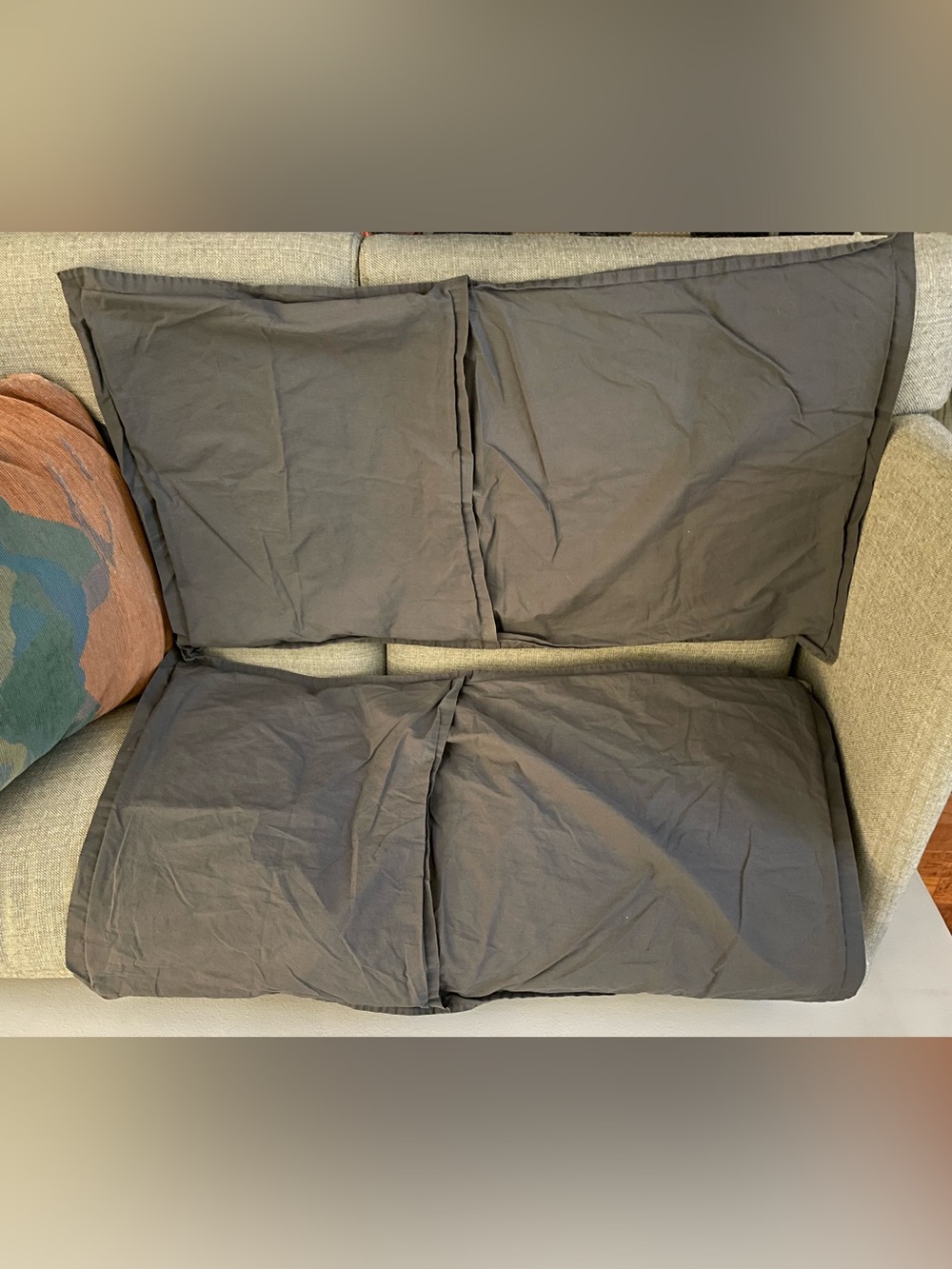 Charcoal gray Parachute 100% cotton King pillow cases - Set of 2